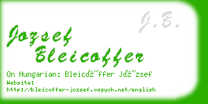 jozsef bleicoffer business card